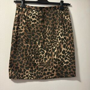 Michael Kors, lightly worn leopard print cotton pencil mini skirt
